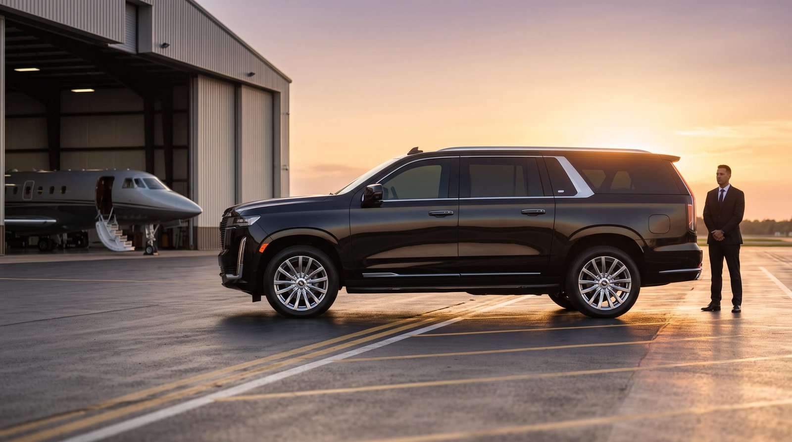 Chauffeur-driven luxury SUV for airport transfers in Baltimore and Washington DC